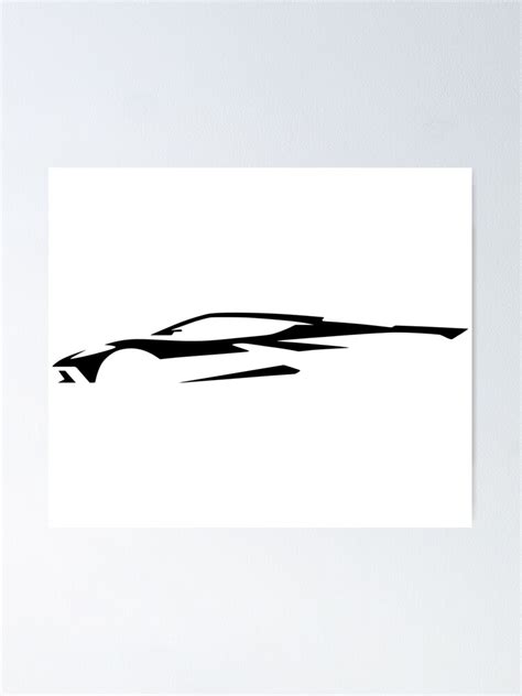 "Chevrolet Corvette C8 silhouette" Poster for Sale by pr0xy | Redbubble