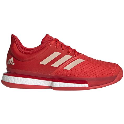 Adidas Women's SoleCourt Boost Tennis Shoes (Active Red/Soft Powder ...