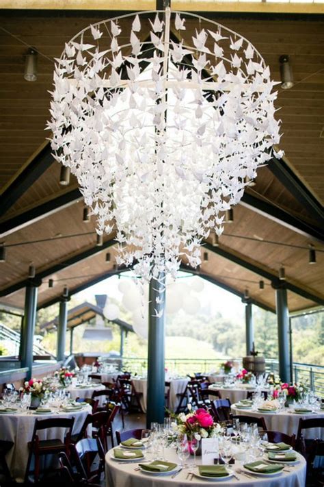 What a stunning origami crane chandelier! Photo by: Larissa Cleveland ...