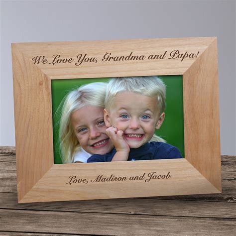 Engraved Custom Message Wood Picture Frame | GiftsForYouNow