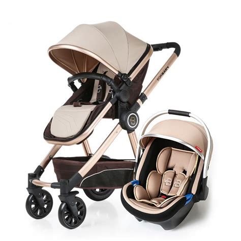 Luxury Baby Stroller 3 in 1 High Landscape Baby Carriages Pram