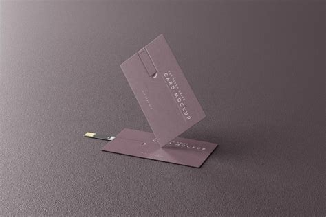 Premium PSD | Usb flash drive business card mockup