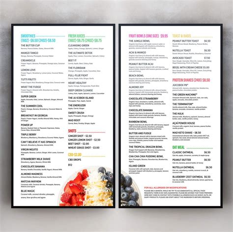 TV Menu | Graphic Design, Signage, Website And Print Services