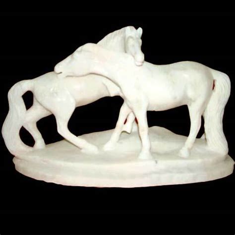 White Marble Horse Sculpture, For Interior Decor, Size/Dimension: 24 ...