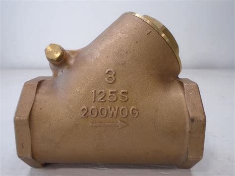 Kitz 3" NPT Y-Pattern Swing Check Valve, Bronze, 125S, 200 WOG