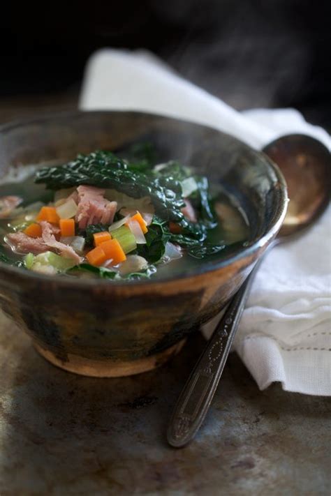 Lacinato Blue Kale Soup with Creamy White Beans and Ham (Slow and Lightning Quick)