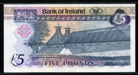 British notes Northern Ireland banknotes 5 Irish Pounds sterling ...