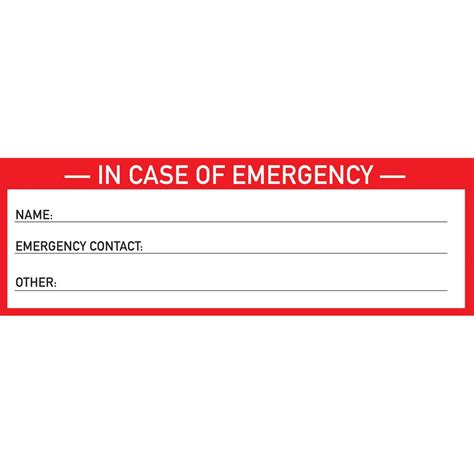 In Case of Emergency Hard Hat Stickers - Pack of 25