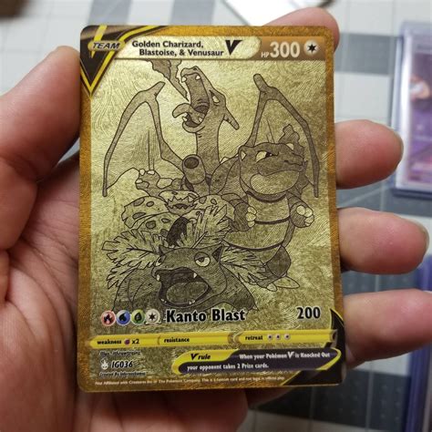 Golden Charizard Blastoise & Venusaur V Full Art Gold Leaf | Etsy