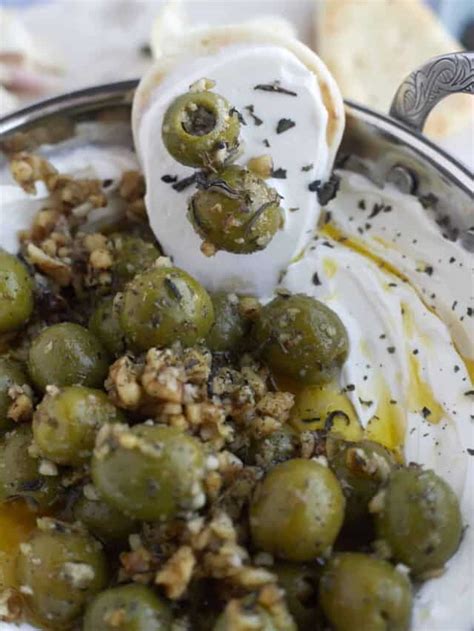 Easy Labne with Persian Marinated Olives