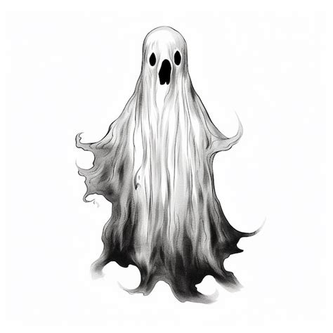 Premium AI Image | Horror Halloween Ghost Drawing with a Realistic Style