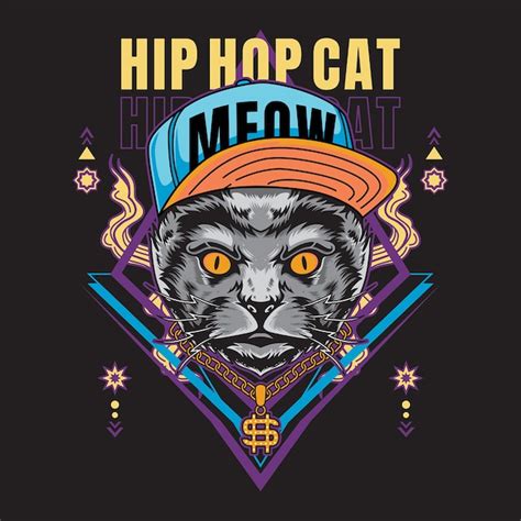 Premium Vector | Hip hop cat