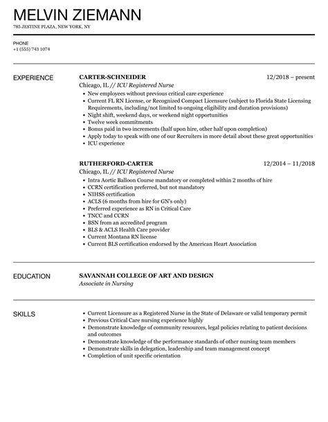 icu nurse cv examples 3 icu nurse cv examples for 2023