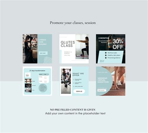 103 Instagram Post Templates - Fitness