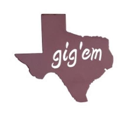 Wall Art Gig 'Em Texas Texas A&M Metal Sign Kaktos