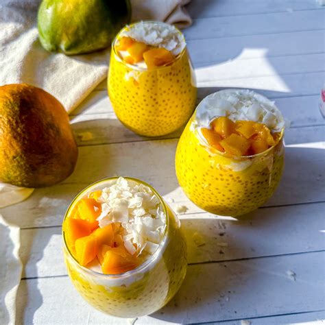 Mango Sago Dessert Pudding - Farah J. Eats