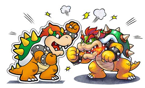 Bowser and Paper Bowser (Mario and Luigi: Paper Jam) - Mario Photo ...