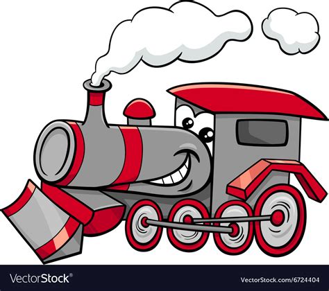 Steam engine cartoon character Royalty Free Vector Image