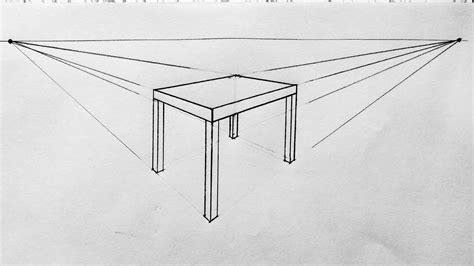 How to Draw a table two point perspective / Masa çizimi-iki noktalı ...