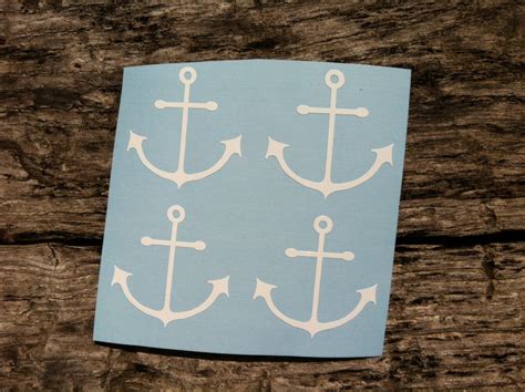 Vintage Anchor stickers Set of 4 or 8. Vinyl decals for | Etsy