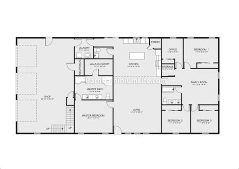 The Best 40x60 Barndominium Floor Plans with Shop [2024] | Barndominium floor plans ...