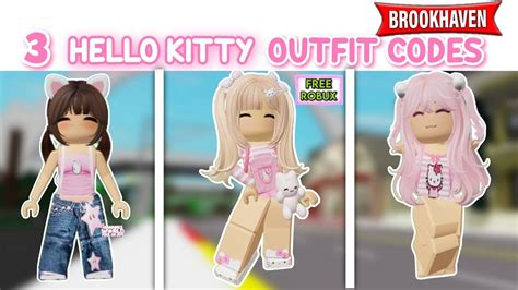 HELLO KITTY OUTFIT ID CODES FOR BROOKHAVEN 🏡RP ROBLOX ﾐ・ ・ﾐ ️ - YouTube