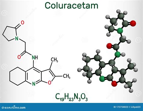 Coluracetam, BCI-540, C19H23N3O3 Molecule. it is is a Nootropic Agent ...