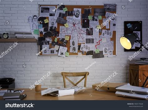 Detective Office Interior Workplace Investigation Board Stock Photo 1904175028 | Shutterstock