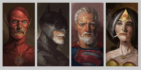 DC Fan Art Imagines Batman, Superman, Flash, and Wonder Woman as Retired Superheros — GeekTyrant