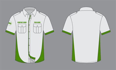 Office shirt mockup vector illustration front and back view 21009832 Vector Art at Vecteezy