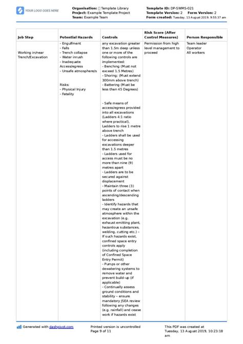 Method Statement For Excavation