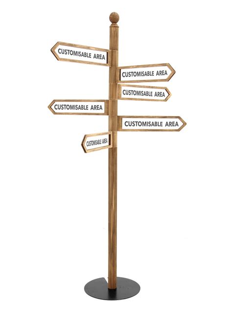 Rustic Multi-Directional Sign Post - x6 Rotating Signs | Event Prop ...