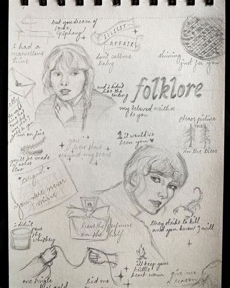 folklore sketch | Taylor swift drawing, Sketch book, Sketches