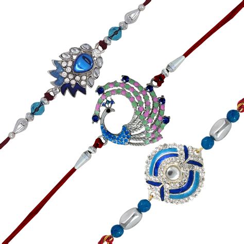 Designer Rakhi Peacock Inspiration | Bracelets for men, Rakhi for brother, Rhodium plated