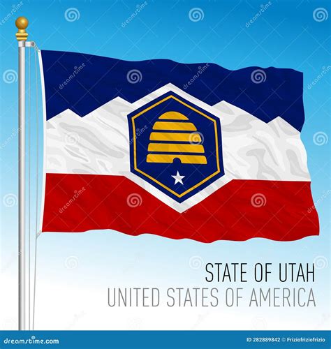 Utah New Federal State Flag, Year 2023, United States of America Stock ...