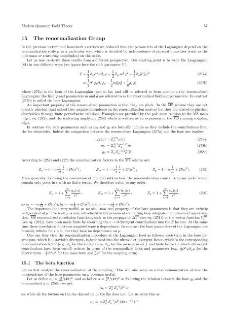 15 The renormalization Group