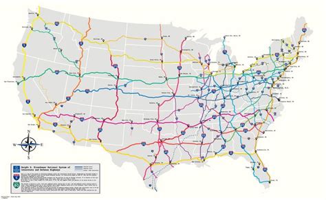 Map Of Us With Major Roads - Dorisa Josephina