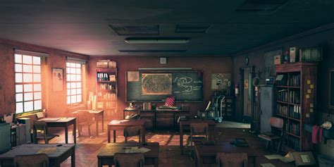 ArtStation - Indy’s Classroom, Joey de Vries | Powerpoint background design, Classroom, Motion ...