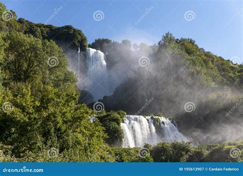 Waterfall of Marmore in Terni Stock Image - Image of park, jump: 195613907