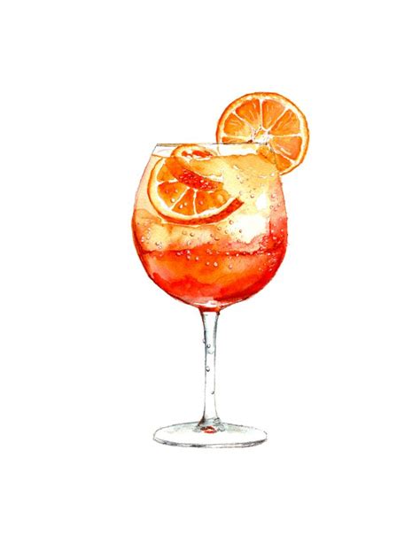 Cocktails. Aperol Spritz. Watercolor Painting. Framed Art Print by ...