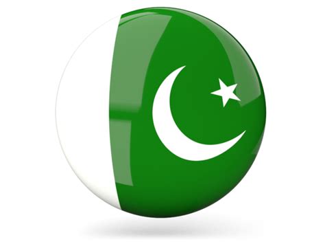 Glossy round icon. Illustration of flag of Pakistan