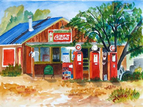 Old Gas Station Painting by Judy Hopkins | Fine Art America