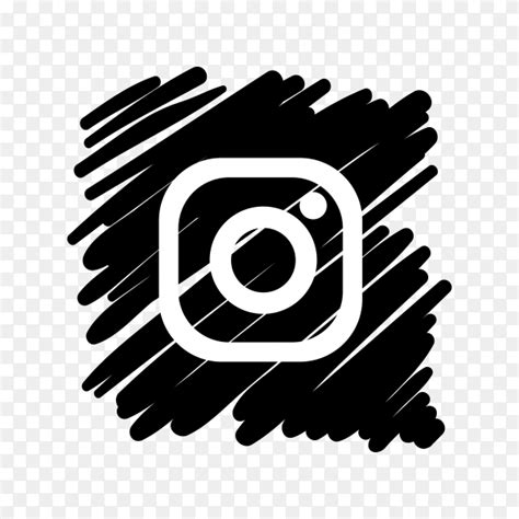 Instagram icon design with dark black brush on transparent background PNG - Similar PNG