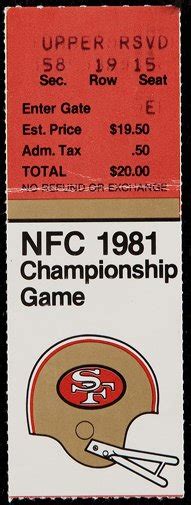 1981 NFC Championship Game "The Catch" Ticket Stub.... Football | Lot #43127 | Heritage Auctions