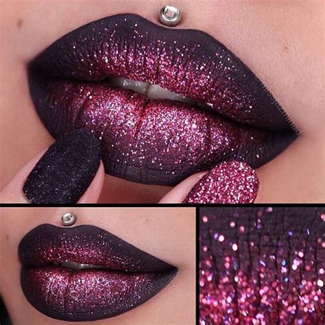 Makeup by missjazminad | Glitter lips, Ombre lips, Glitter lipstick