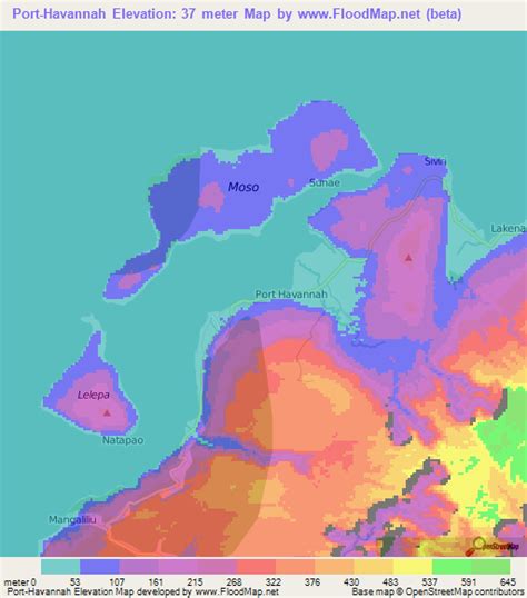 Elevation of Port-Havannah,Vanuatu Elevation Map, Topography, Contour