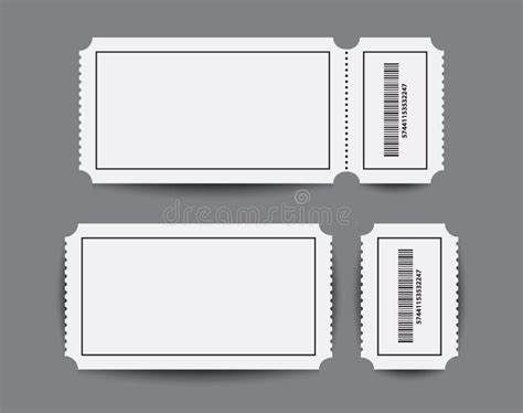 Paper Stub Ticket Templates with Two Parts Stock Vector - Illustration ...