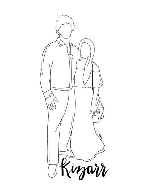 Couple Outline, One to Two People Outline Drawing, Two Person Sketch, Digital Drawing in 2021 ...