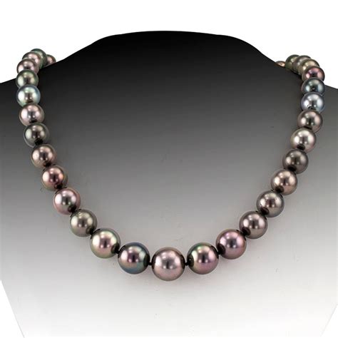 Black Tahitian Cultured Pearl Necklace at 1stDibs