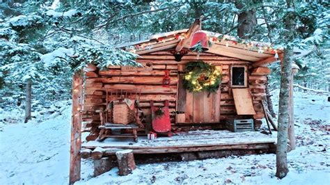 Winter Paradise. A Peaceful Cozy Off Grid Log Cabin Visit During Snowfall. - YouTube